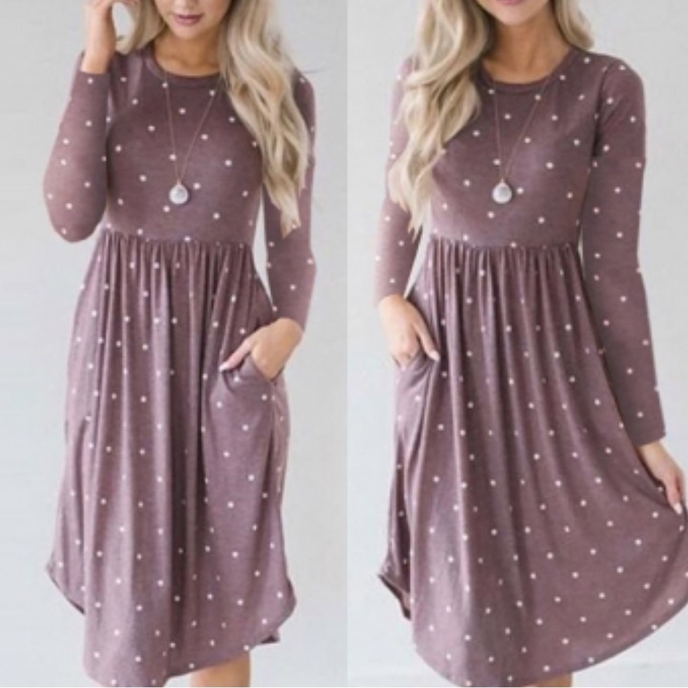 Polka dot swing midi dress